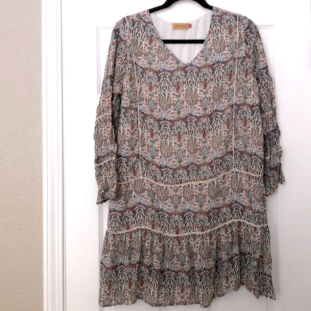Benares Floral Flowy Dress - Size Small